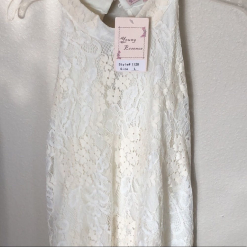 Young Essence cream dress size large NWT!